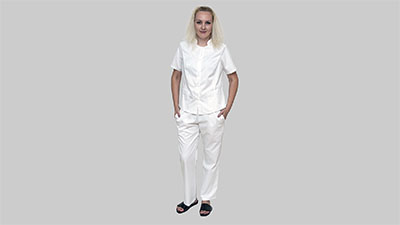 Женский костюм медицинский многоразовый белый